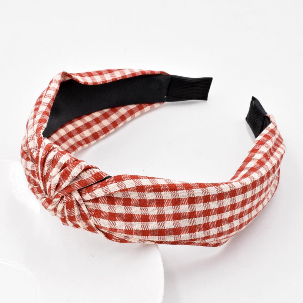 Wholesale Classic Vintage Plaid Autumn/Winter Fabric Headband